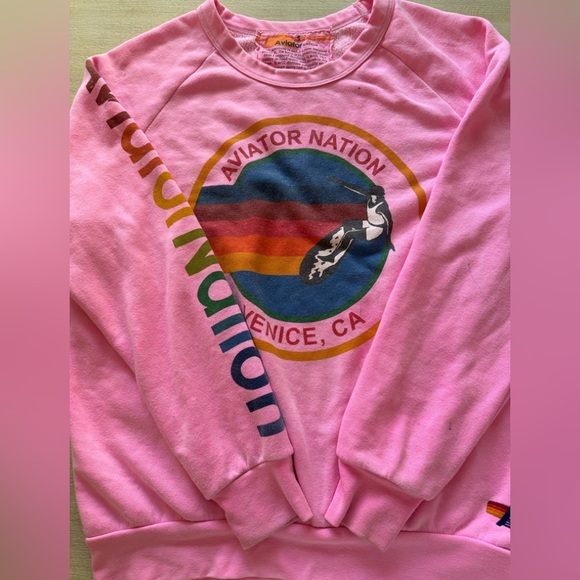 Hot pink size, small aviator nation, sweatshirt - Picture 1 of 2